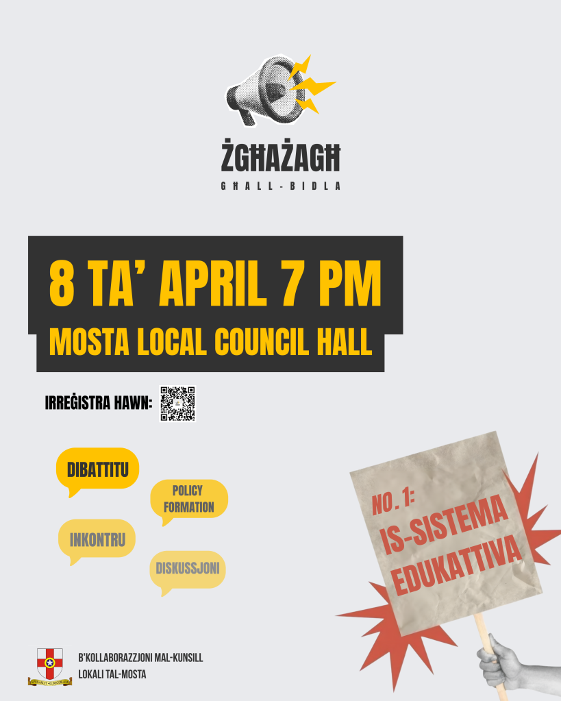 Announcement for the first Żgħażagħ għall-Bidla meeting