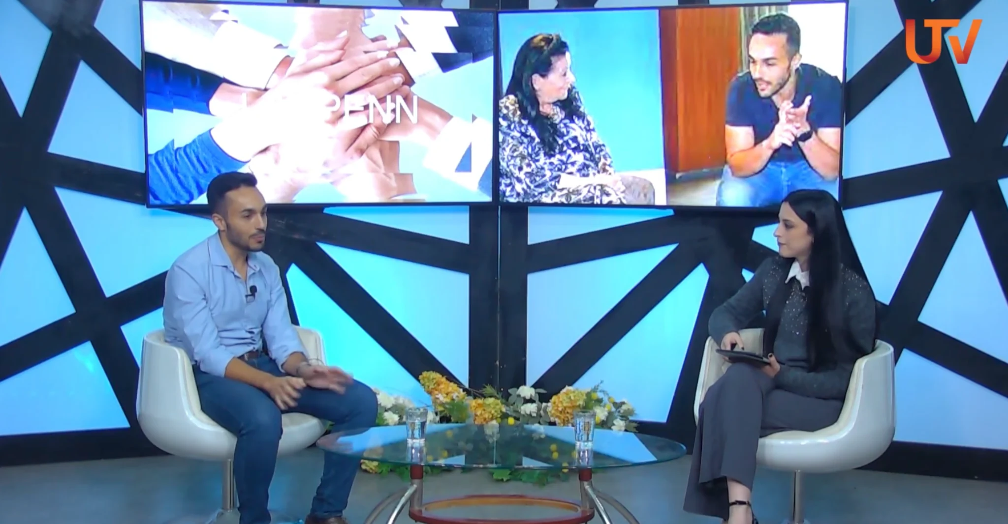 Luke Fenech taking part in a televised discussion about education